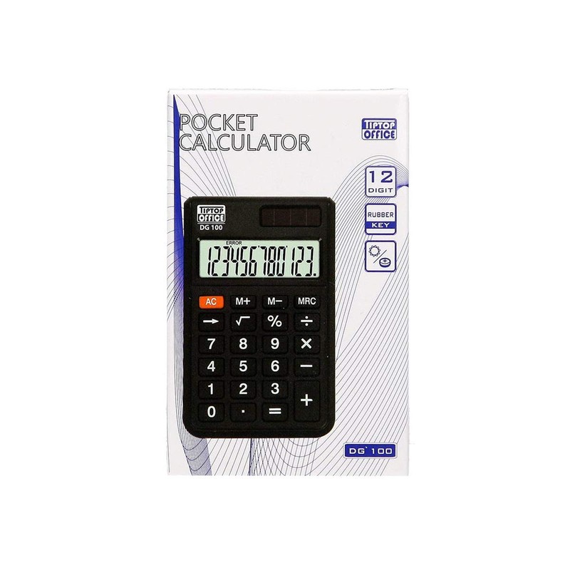 TIPTOP OFFICE SPIRIT TTO Taschenrechner 12-stellig ''DG-100'', Schwarz
