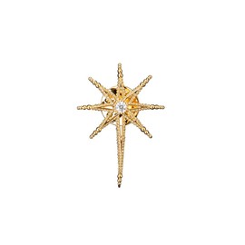 Creative Octagram Star Brooch Pin Eight Awn Star Snowflake Zircon Badge Pins for Clothes Hats Elegant Suit Lapel Pin Shirt Collar Pin Jewelry Gifts for Women Men (Gold)