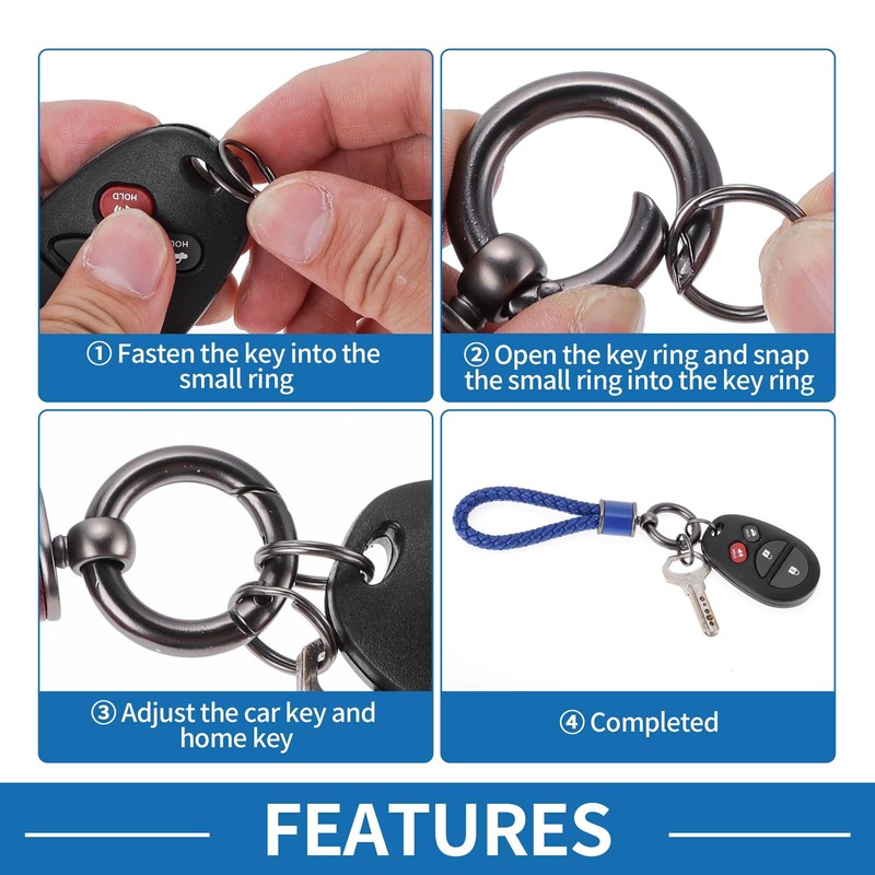 A ABSOPRO Car Keychain Universal Key Chain with Ring for