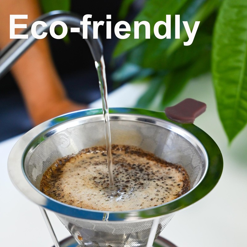 TECHSHARE Pour Over Coffee Dripper, Coffee Filters with 800 Mesh