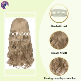 Dcbaboo Clip-In Extensions Natural Blonde Hairpiece Hair Extensions Like Real Hair Curls 8 Wefts 45 cm Hair Extensions Clip-In Hair Extension Wavy Cheap Synthetic Wavy Long