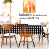Bouiexye 4 Pack Disposable Table Cloth Black Gingham Plastic Tablecloth