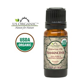 US Organic 100% Pure Frankincense (Boswellia Carteri) Essential Oil - Sourced from The Horn of Africa, USDA Certified Organic, Use Topically or in Diffuser, Perfect for Yoga or Meditation (10 ml)