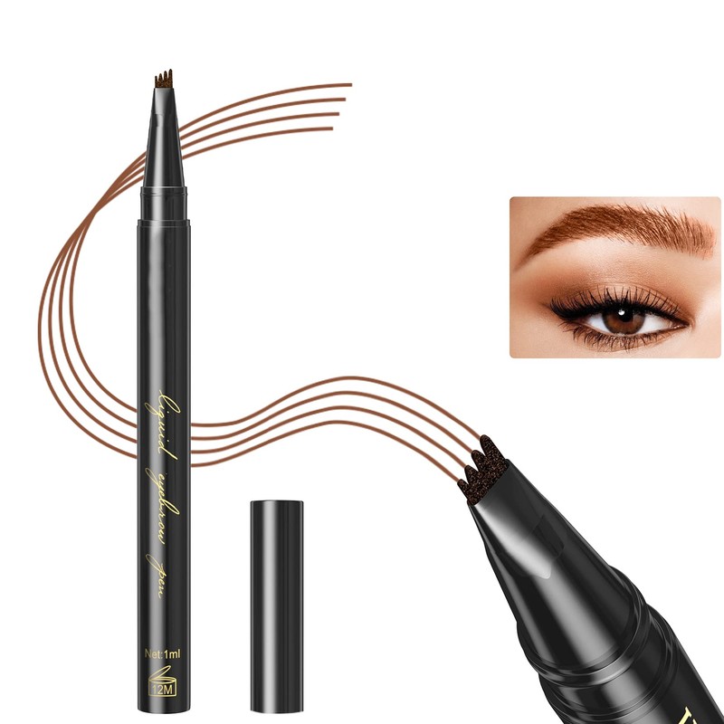 Eyebrow Pencil with 4 Fork Tips, Waterproof, Long-Lasting Eyebrow Pencil,