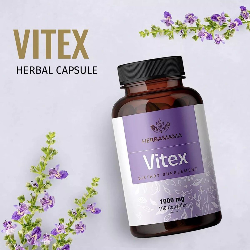 Herbamama Suplemento Vitex Balance Hormonal Para Mujer 100caps Sabor Sin