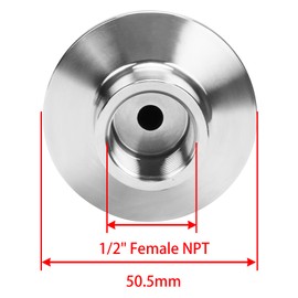DERNORD Sanitary Thermowell 304 Stainless Steel 6 inch Length with 1.5 Inch Tri Clamp Adapter x 1/2 inch FNPT Thermometer Connection
