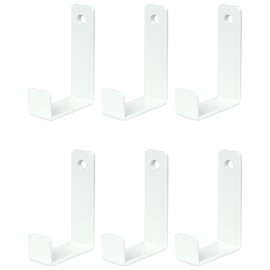 Piffny 6 Pack Heavy Duty Steel Essential Style Wall Hooks for Indoors & Outdoors (White J Hook)