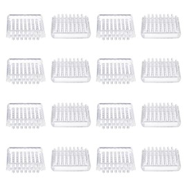 PATIKIL Quadratische Spitzen Teppichschoner, 16 Stück Plastik Möbelrollen Untersetzer Für Möbelbeine Sofas Tische Stühle Zuhause Büro Nutzung, Klar