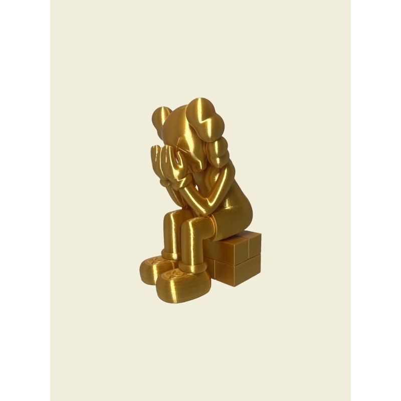kaws “Passing Through” Companion Figure (Gold) - Collectible Room Decor
