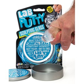 JA-RU Lab Putty Sculpting Glass-Clear Transparent Slime Putty w/ Tin Case (1 Putty) Crazy & Silly Clear Crystal Slime for Kids & Adults. Stress Anxiety Relief Fidget Sensory Toy. Party Favor 9577- 1A