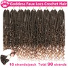 Unionbeauty Pre looped Goddess Locs Crochet Hair 9 Packs 18