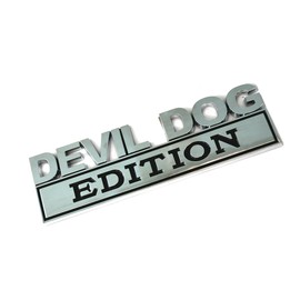 Dog Car Badge Devil Dog Edition Emblem, Funy Dogs Badge Rated Car Emblem Automotive Badge Decals and Stickers for Car, Truck, Rv, Boat Exterior Decoration (Chrome/Black)