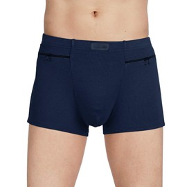 Pocket Underwear for Men with Secret Hidden Pocket, Travel Stash Boxer Brief, X-Large Size 2 Packs (Dark Blue)