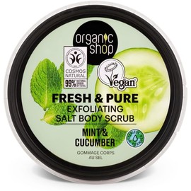 Organic Shop, Exfoliante Corporal Orgánico y Refrescante de Menta, Pepino y Azúcar, 250 ml