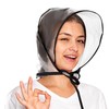 12Pcs Rain Bonnet with Plastic Visor,Waterproof Rain Scarf,Clear Rain Hats,Reusable