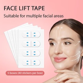 QOMJUFA 120pcs Facelift Stickers for Women, Invisible Facelift Tape for V-Shape Face, Lift Face Stickers, Hide Saggy Skin Makeup Face-Lifting Tools