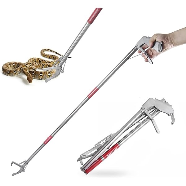 50" Snake Grabber Tool,Collapsible 3 Sections Snake Stick,Folded 17 Inch