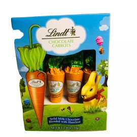 Lindt Carrots, Solid Milk Chocolate Blended W/ Hazelnut:1.9oz