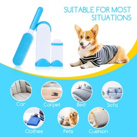 Nobleza Fusselbürste Tierhaare, Wiederverwendbare Fusselrolle, Tierhaarentferner mit extrem einfacher Reinigung, Selbstreinigender Tierhaarentferner zum Katzenhaare & Hundehaare entfernen