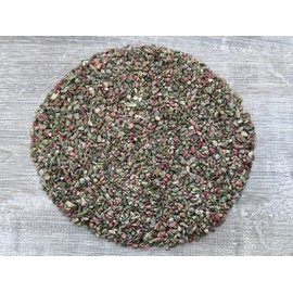 GAF TREASURES 2 oz Lot Natural Semi Tumbled Gemstone Chips, Crushed Mini Crystals, Undrilled Crystal Chips (Unakite)