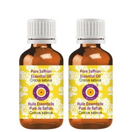 Deve Herbes Pure Saffron Essential Oil (Crocus sativus) Steam Distilled (Pack of Two) 5ml X 2 (0.33 oz)