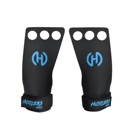 Hustlers Only Gymnastic 3 Holes Hand Grips with Wrist Straps for Weightlifting, Cross Training, Pull Ups, and Kettlebell Workouts, Diamond Microfiber Technology Ideal for Hand Protection (XL, Black)