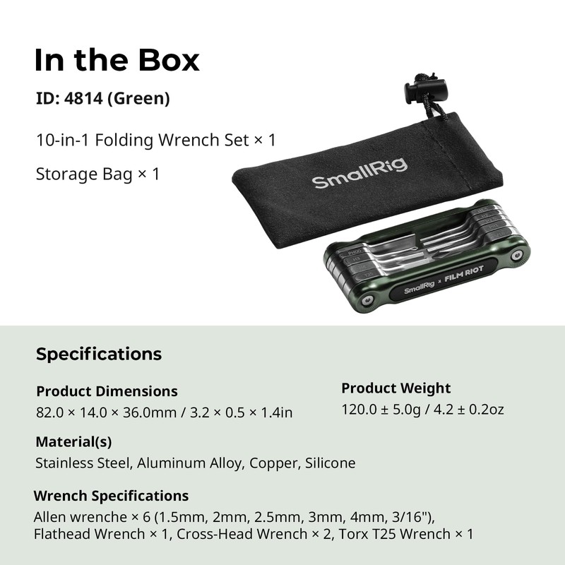 SMALLRIG x FILM RIOT 10-in-1 Folding Tool Set with Screwdrivers