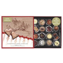 Lauensteiner Truffle and Praline Specialities, 200 g in Gift Box, 16 Variants with/Without Alcohol, The Gift Idea for Men and Women, Pack of 1