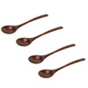 4 Pcs Wooden Spoon Exquisite Japanese Style Long Handle Large