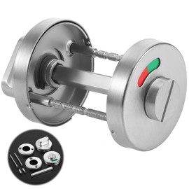 Zocipro Toilet Rosette with Occupied Display, Bathroom Lock with Rotary Knob, Toilet Lock Rotary Latch, Stainless Steel Rosettes Set for Bathroom and Toilet, Accessories for Toilet Doors with Red and