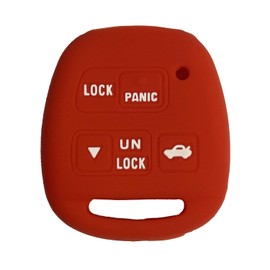 Key Fob Cover for SC430 ES300: Remote Case Protector Fit for Lexus LX470 LS400 LS430 RX330 RX350 RX400H SC300 SC400 SC430 GS300 GS400 GS430 GX470 IS300 FJ Cruiser 1997 to 2014 8978550031 (Red)