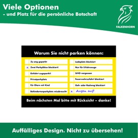 Falkenhorn 50 x Attention! Funny Tickets for False Parkers - Parking? So Not! - Funny Parking Tickets & Joke Items for Drivers - Weatherproof & High Quality Joke Items, Gag Gift