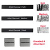 XQIGI Compressed Charcoal Sticks 6 PCS, Kneaded Rubber Erasers Large