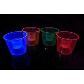 4oz 20ct Assorted Blacklight Reactive Soft Plastic Bomber Shot Glasses
