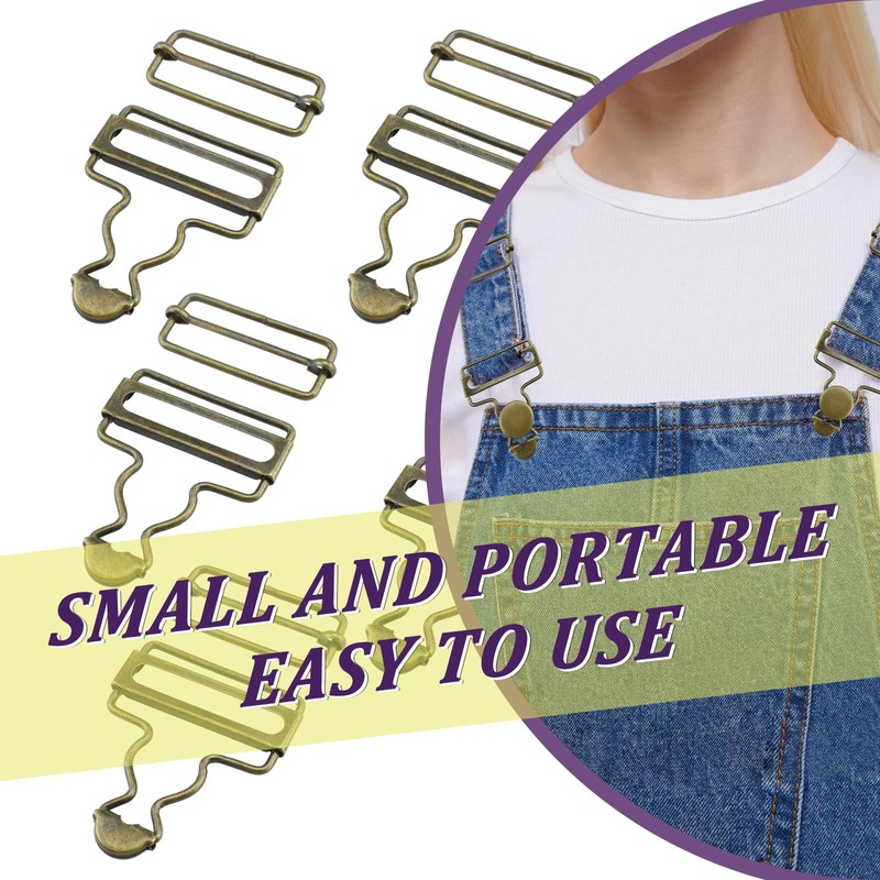 DALQUIS 8 Sets Metal Overalls Buckles, 1.62" Overall Clip Replacement,