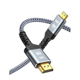 Mini HDMI to HDMI Cable 1M, Snowkids Mini HDMI to HDMI 2.0 Cord(4K 60Hz,2K 165Hz) Bi-Directional Mini HDMI Male, Nylon Braided, 18 Gbps, Support 3D/ARC/HDR/4K/Audio Return