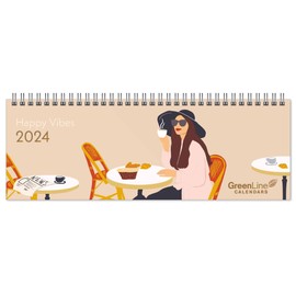 GreenLine Happy Vibes 2024 - Tischquerkalender - Tischkalender - 29,7x10,5
