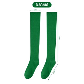 BEIBXHQQ 1 Pair Of Over-The-Knee Socks, Women's Over-The-Knee Socks, Elastic Over-The-Knee Socks, Green Stockings, Suitable For Parties, Daily Use