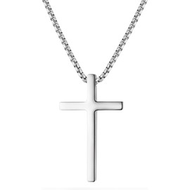 day.berlin Men's Cross Necklace in Gold 18 Carat Gold-Plated Necklace 60 cm Long with Cross Pendant, Sturdy Venetian Chain Made of 316L Stainless Steel for Men, Nickel-Free and Waterproof, Stainless