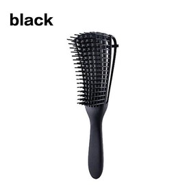 Anti-Static Hair Brush Comb, Round Tip Safety Design Unisex Portable Scalp Care Anti-Hair Loss Hairbrush, Suitable for Curling and Straightening, Smooth No Tangles:_Black_1count
