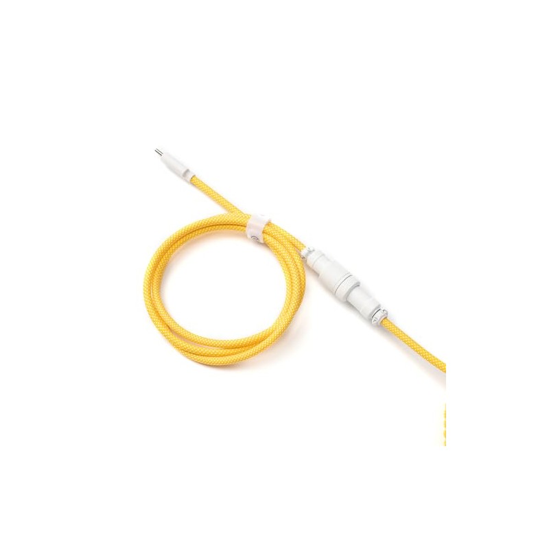Keychron Custom Coiled Aviator Cable, Yellow, 5-Pin (GX12) Detachable Metal