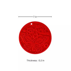 Invisioncorp 2pc Silicone 7-Inch Trivet Mats Heat Resistant Non-Slip Hot Pot Pads for Kitchen