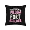Professional Pillow Fort Builder Cute Back To School Throw Pillow