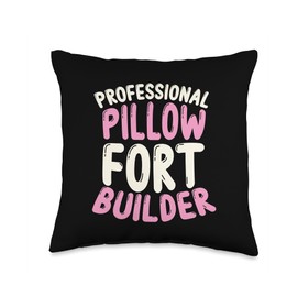 Professional Pillow Fort Builder Cute Back To School Throw Pillow