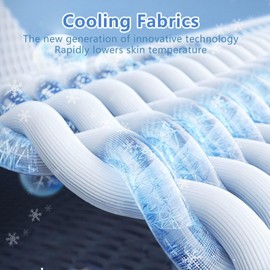 Cooling Mattress Pad King Size for Hot Sleeper, Ultra Cold Tech Fiber Mattress Protector Cover, Stretches up 18'' Deep Pocket, Noiseless Smooth Cooling Mattress Topper(Silver Gray)