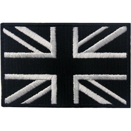 GSYLPFT Black British UK Patch Embroidered Tactical Morale Military Union Jack Hook and Loop Patches for Hats,Backpacks, Vest,Jackets,Military Uniforms(UK Black)