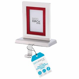 BIRDROCK HOME Christmas Stocking Holders for Mantle - Weighted Metal Hanger for Stockings & Holiday Decor - Sturdy Metal Hook for Fireplace, Staircase & Shelf - Non-Scratch Base - Photo Frame