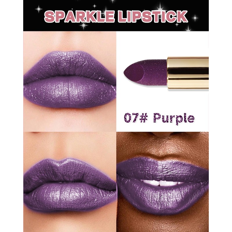 Sequin Lipstick Metallic Lipstick Shiny Long Lasting Shiny Diamond Lip