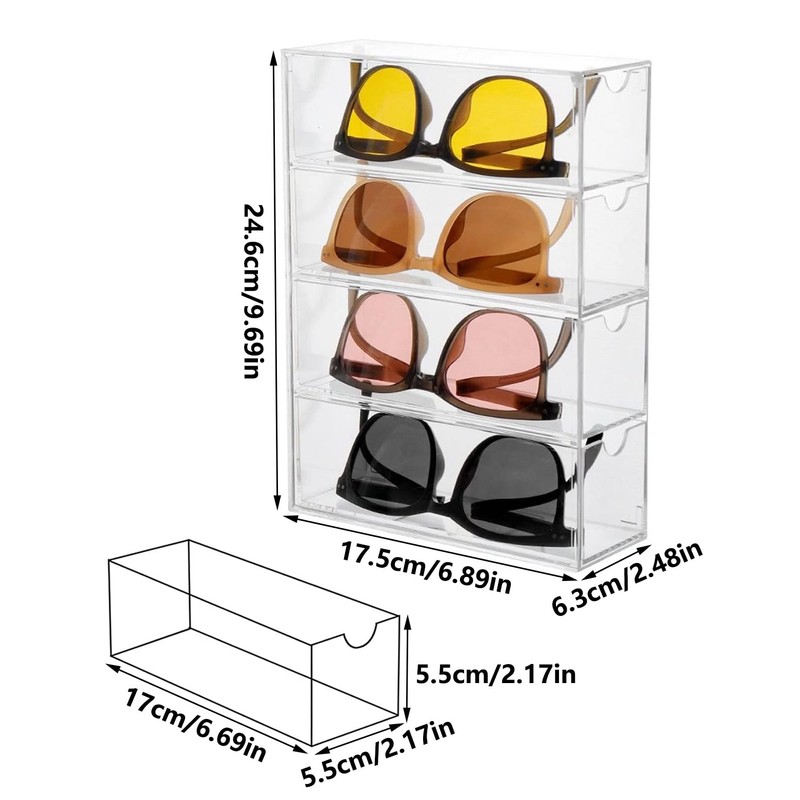 AOTOPYU Glasses Storage Box, Makeup Organizer, Makeup Organiser, Makeup Organiser,