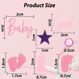 JEKUGOT Baby Shower Confetti - It's A Girl, Glitter Sprinkles for Birthday Party, Table Decoration, Scatter Confetti for Baby Gender Reveal, Jungle Birthday Decor (2 pcs)